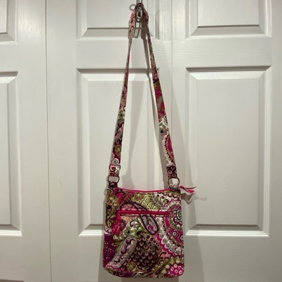 VERA BRADLEY Hipster Crossbody Satchel Bag Pink Very Berry Paisley Pattern - Picture 9 of 12